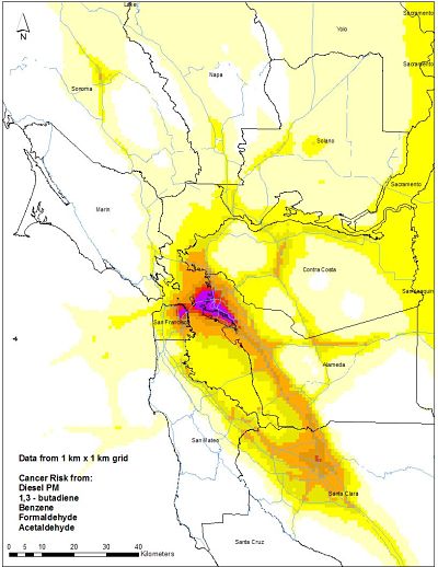 Modeled 1 km Risk for 2005